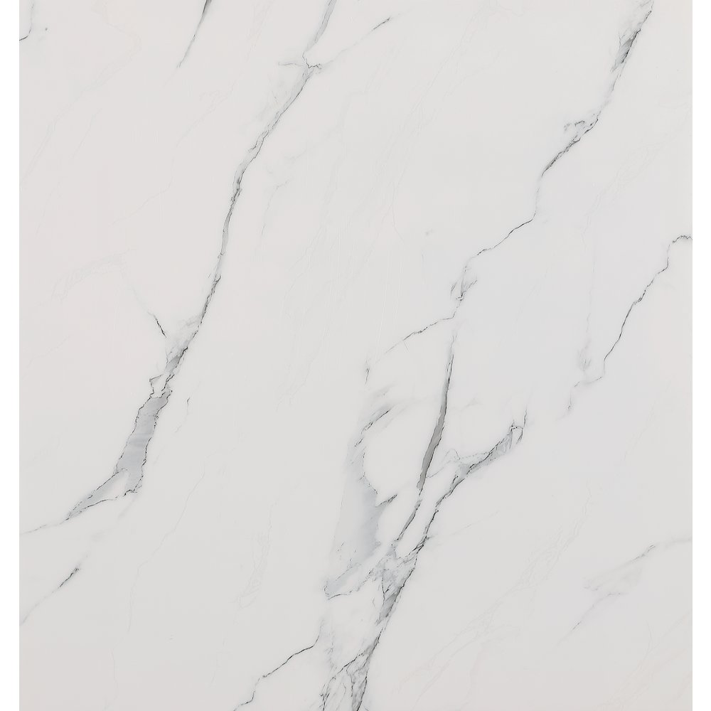 Large 87″ Rectangular marble top dining table with a silver color base