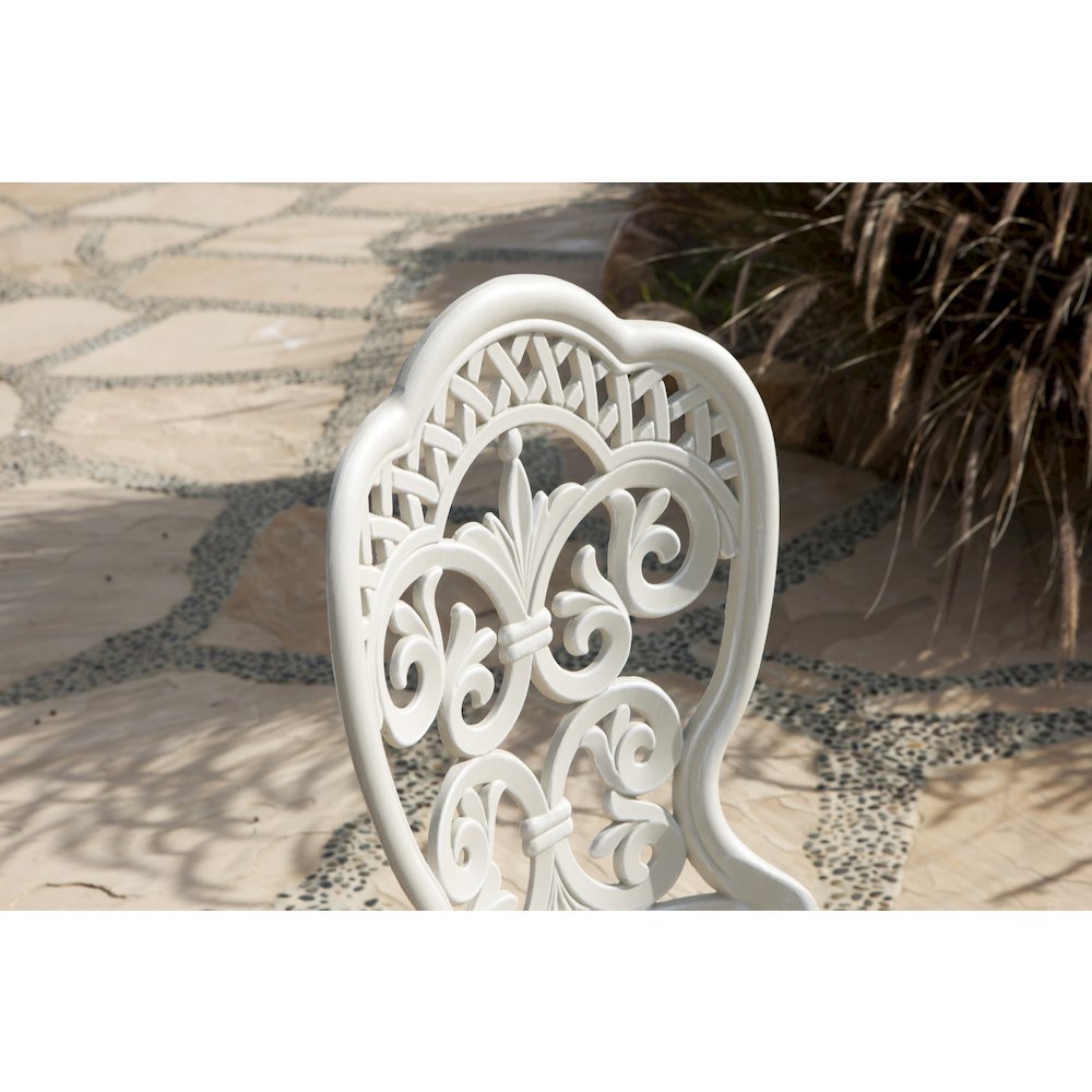 Fiesta Outdoor Aluminum Ecru 3 Piece Bistro Set