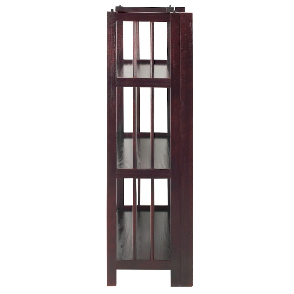 3-Shelf Folding Stackable Bookcase 27.5″ Wide-Espresso