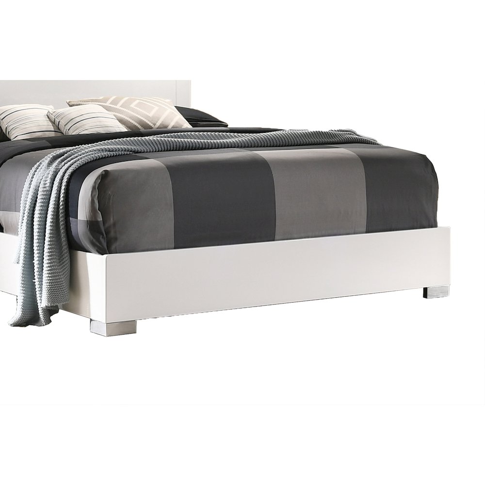Rose LED Eastern King Bed in White Lacquer