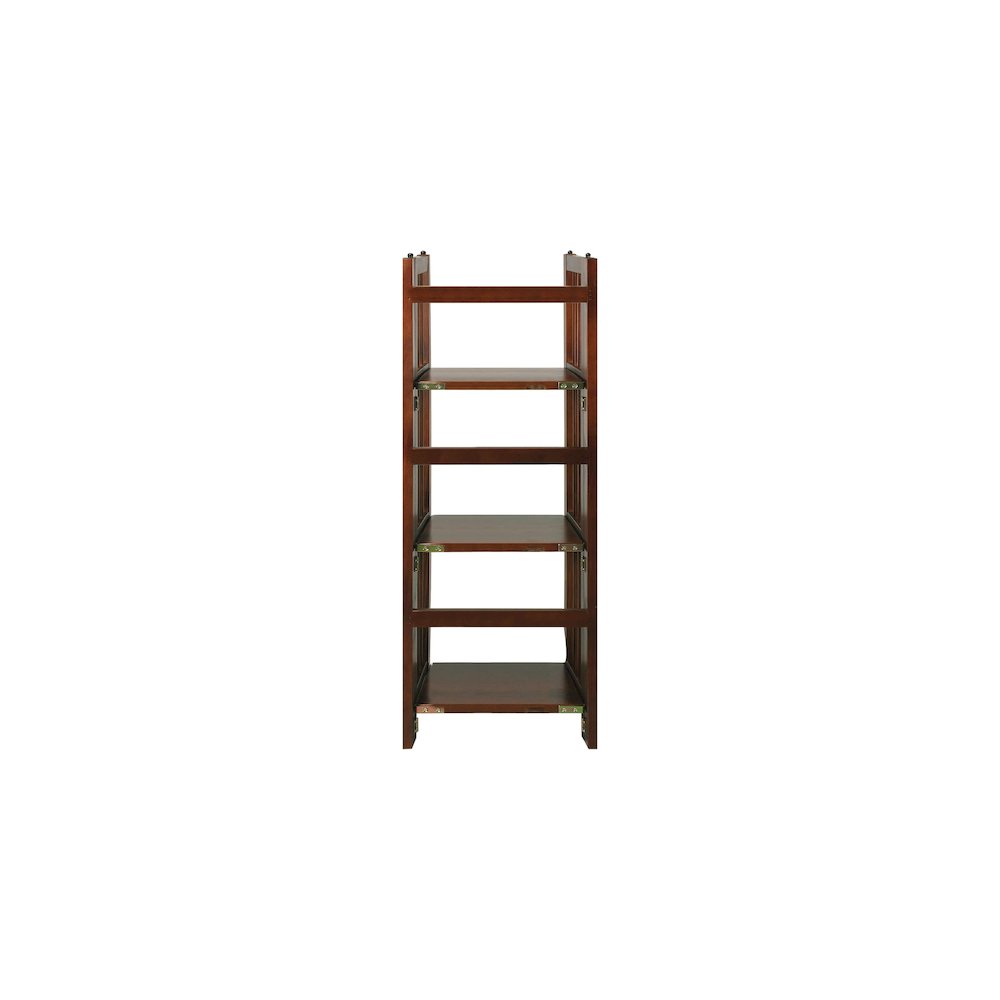 3-Shelf Folding Bookcase 14″ Wide-Walnut