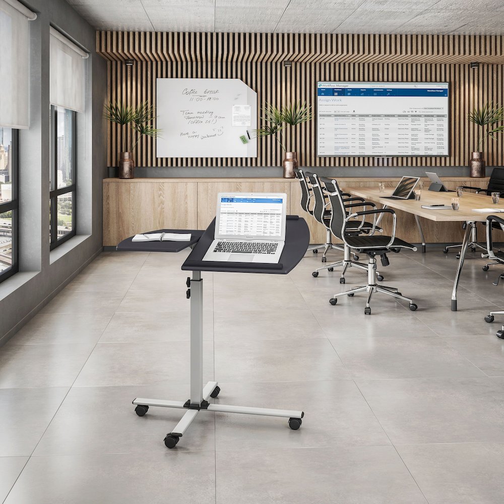 Rolling Adjustable Laptop Cart. Color: Graphite