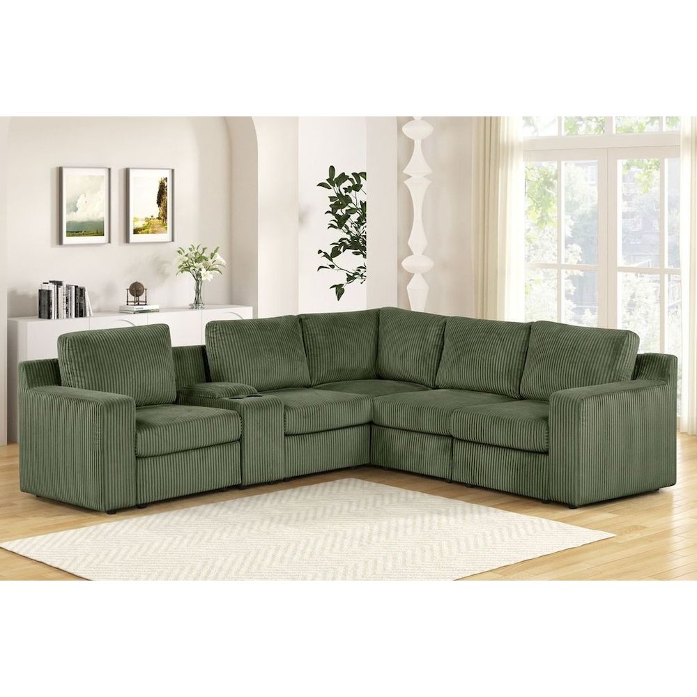 8-Piece Contemporary Modular Sectional Sofa with Storage and Cupholders