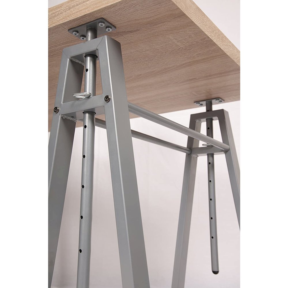 Adjustable Height Writing Desk with Sturdy Metal Base