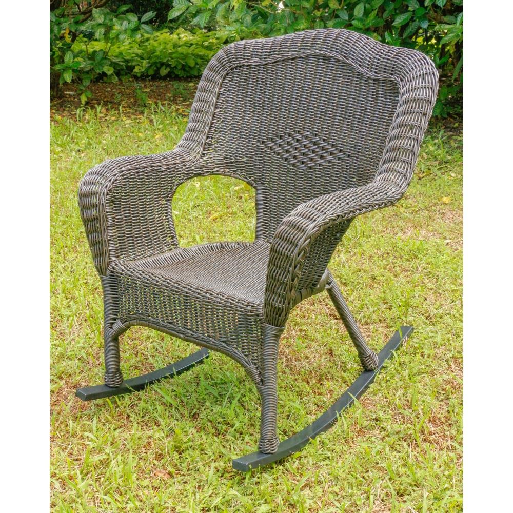 Maui Camelback Resin Wicker/ Steel Outdoor Rocking Chair (Set of 1) – Antique Pecan