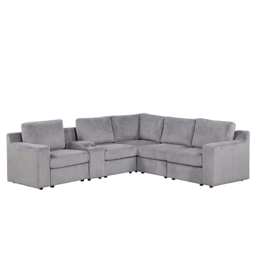 9-Piece Contemporary Modular Sectional Sofa with Storage and Cupholders