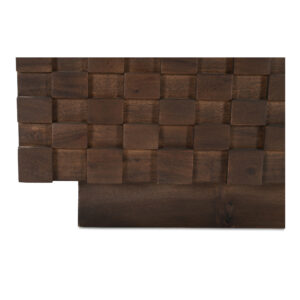 the Easton media cabinet transforms two-dimensional designs into intriguing three-dimensional textures. This piece harnesses wood's natural vitality and depth to bring these compositions to life