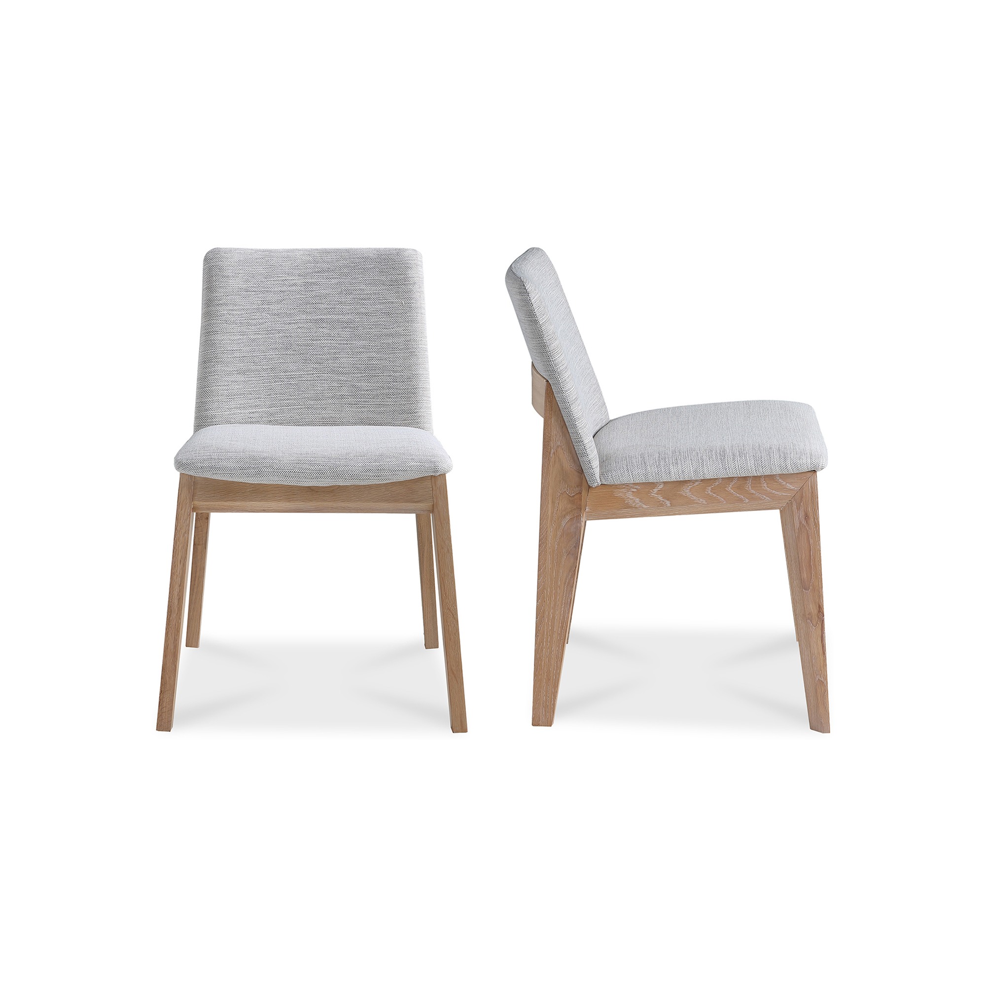 Deco Oak Dining Chair Light Grey – Set Of Two
