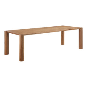 the Post dining table's gentle geometries come alive with each dining experience. Available in two sizes
