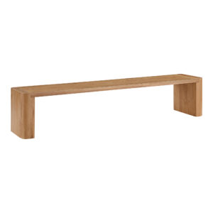 the Post dining bench's gentle geometries come alive with each dining experience. Available in two sizes