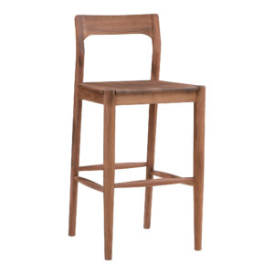 the Owing counter stool is a refined spin on the traditional. Its mid-height