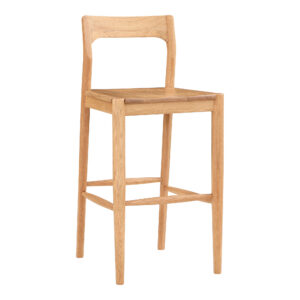 the Owing counter stool is a refined spin on the traditional. Its mid-height
