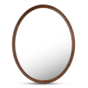 The Alcott oval mirror celebrates wood's inherent beauty with a thoughtful double-frame detail. Each mirror showcases the meticulous finish