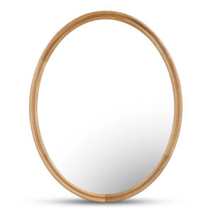 The Alcott oval mirror celebrates wood's inherent beauty with a thoughtful double-frame detail. Each mirror showcases the meticulous finish