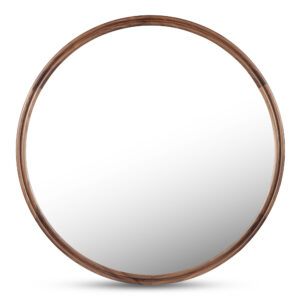 The Alcott round mirror celebrates wood's inherent beauty with a thoughtful double-frame detail. Each mirror showcases the meticulous finish