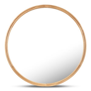 The Alcott round mirror celebrates wood's inherent beauty with a thoughtful double-frame detail. Each mirror showcases the meticulous finish
