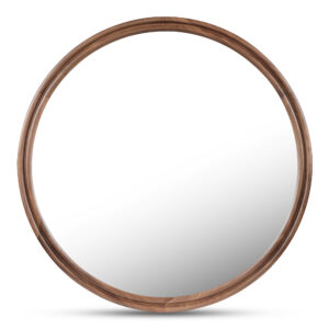 The Alcott round mirror celebrates wood's inherent beauty with a thoughtful double-frame detail. Each mirror showcases the meticulous finish
