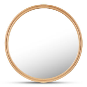 The Alcott round mirror celebrates wood's inherent beauty with a thoughtful double-frame detail. Each mirror showcases the meticulous finish