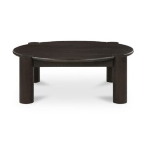 Built to round things out. A solid oak top with a smooth bullnose edge meets four sculptural column legs in a bold joinery detail that’s all craft and confidence. The legs add weight and definition to the rounded form