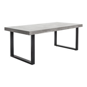 the Jedrik is a cool cement and fiber table with black steel legs.