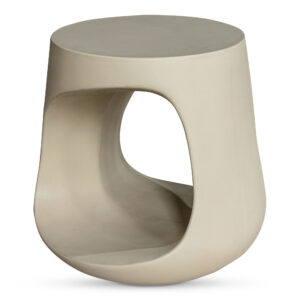 ready to blend into any organic garden arrangement or to place beside the softness of a sofa as an end table. Made of high-quality concrete and fiber mix to provide comfortable voguish seating for a modern interior.