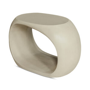 part sculpture—the Albers Outdoor Stool keeps things interesting. Its low-profile oval top and sculptural base bring a soft