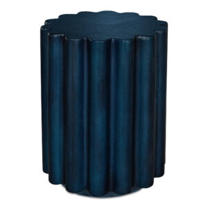 Rounded ridges wrap a cylindrical body in deep navy—giving this concrete accent table a shape worth looking at twice. Fiber-reinforced natural concrete makes it stain resistant and water resistant