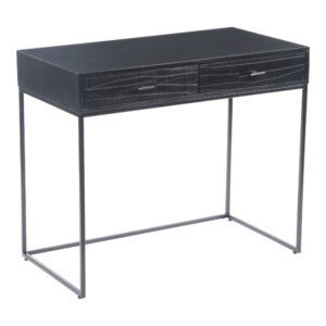 the Atelier desk features two sliding drawers with a textured front