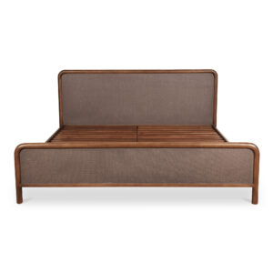 the tonal woven soft rush headboard and footboard add texture while complementing the solid mango wood construction of the Rye collection. More commonly recognized as Tatami-omote