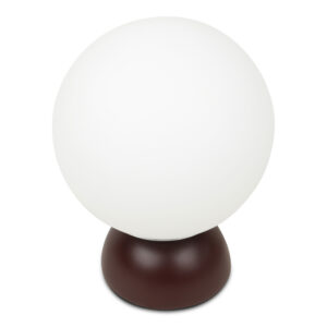 The Ovi table lamp artfully blends mid-century charm with contemporary elegance. An opal glass globe diffuses soft