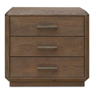 Crafted from solid oak with a distressed brown finish