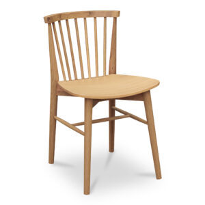 the Marly dining chair exudes warmth and character. This spindle-back chair's graceful silhouette offers visual intrigue and ergonomic support