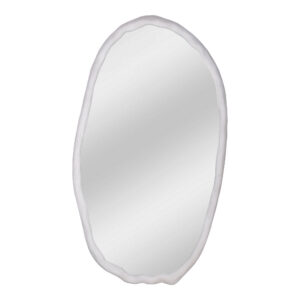 Amp up those positive reflections with this white beauty. The Foundry oval wall mirror will hang centerfold wherever you've been looking the most. Mirrors brighten up your space in an instant