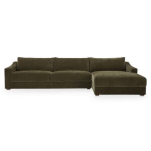 Seating that doubles as a mood-setter. The Farrow Sectional pairs deep