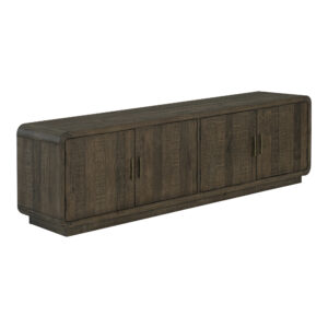 on-trend rustic style has been rounded into a minimal silhouette with the Monterey media cabinet. This entertainment cabinet features richly finished pinewood with a matte