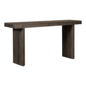 the Monterey console table brings earthy appeal with its rustic style. Featuring richly finished pinewood with a matte