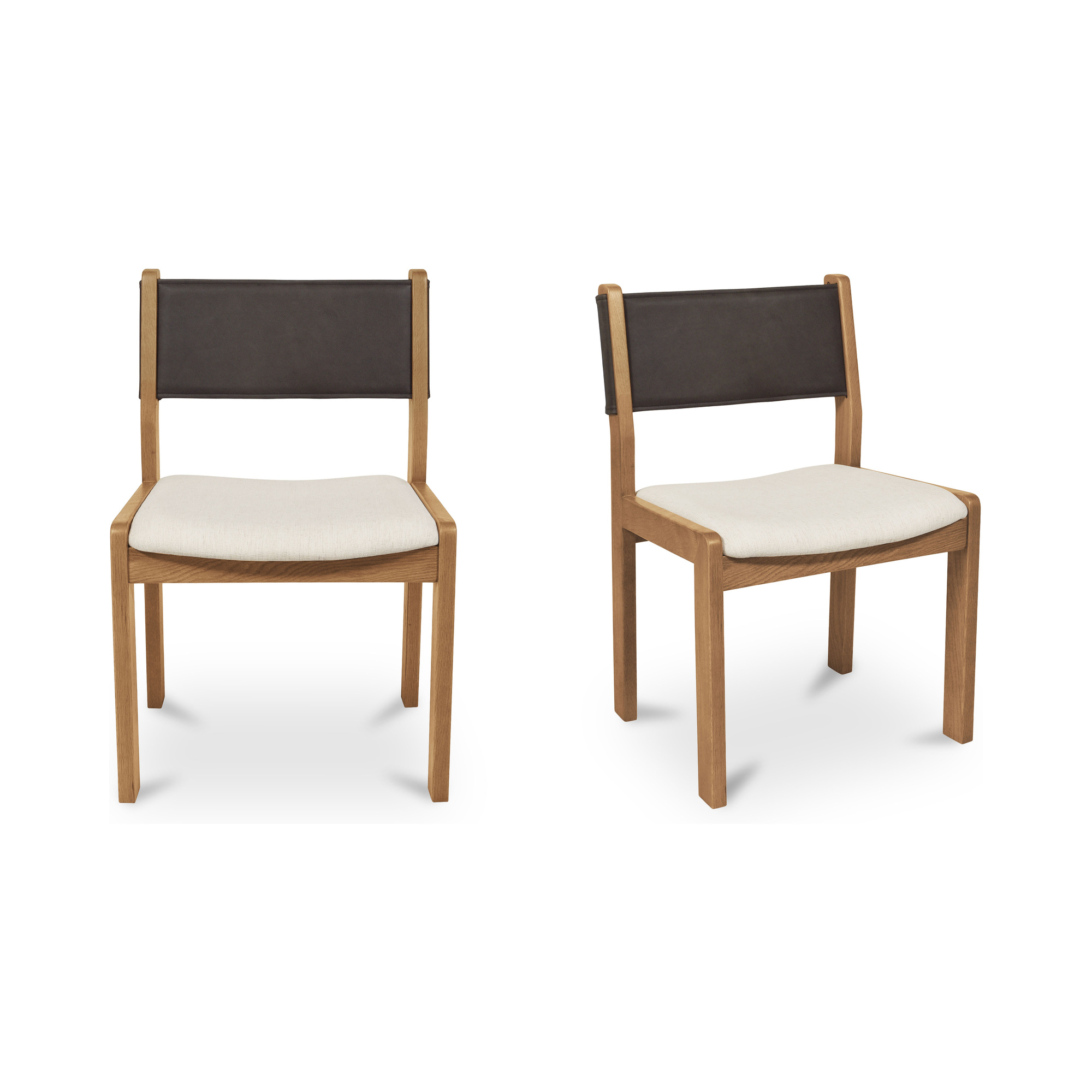 Carol Dining Chair Deep Brown Leather Set of Two