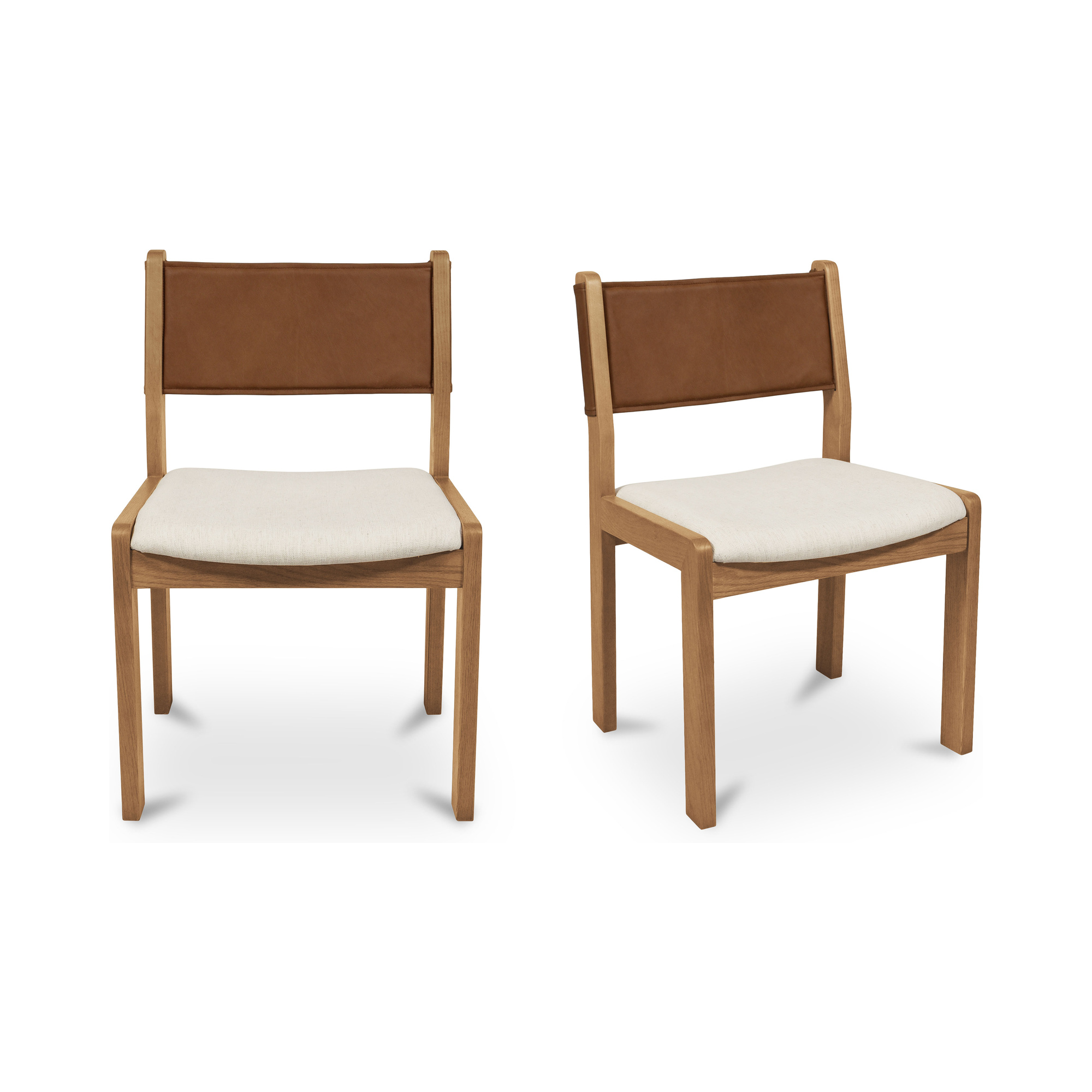 Carol Dining Chair Tan Leather Set of Two