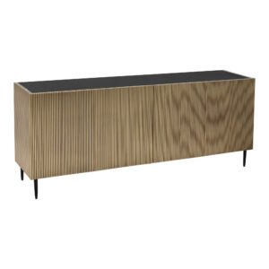 the Brogan sideboard is ready to add some metallic magic to your space. Antique brass finished sides and doors give Brogan a look that’s decadent and refined