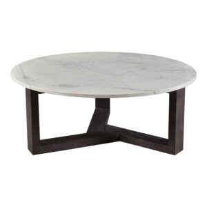 the Jinxx Coffee Table showcases the best of nature's work effortlessly. Jinxx’s Satwaria marble is heavily veined with darker grey and charcoal striations