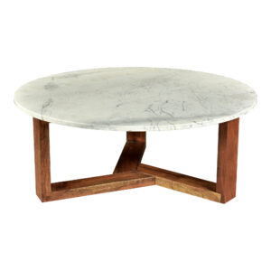 the Jinxx Coffee Table showcases the best of nature's work effortlessly. Jinxx’s Satwaria marble is heavily veined with darker grey and charcoal striations