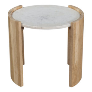 elevate your interiors with the stunning modern details of the Dala marble & oak side table. Bring this French Art Deco-inspired silhouette to your inner circle