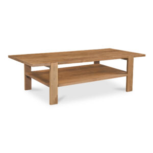 the Workshop coffee table adds a modern look with its clean-lined silhouette as its base extends to the tabletop with joinery detailing. Made with sandblasted mango wood