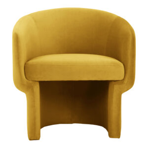 Not your typical velvety seat. The Franco occasional chair features a uniquely curved design for you to tuck right into. An idyllic contemporary-modern accent for your home styling.