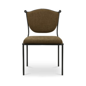 Ferris is where soft seating meets strong lines. A sculpted upholstered back curves with the frame