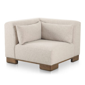 it works solo or as part of a sectional when your space (or guest list) grows. Oatmeal-toned