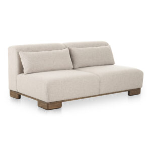 it works as a free-standing piece today and a sectional configuration tomorrow. Oatmeal-toned
