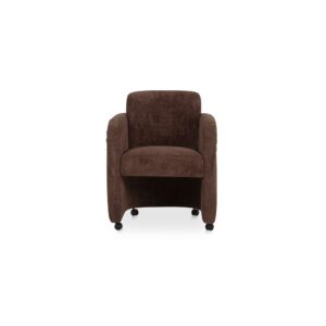 The Mesto dining chair encapsulates the essence of comfort-driven coziness. It features a well-padded seat that seems to float between an elegantly arched