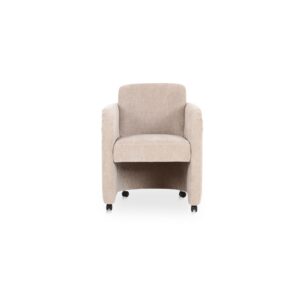 The Mesto dining chair encapsulates the essence of comfort-driven coziness. It features a well-padded seat that seems to float between an elegantly arched