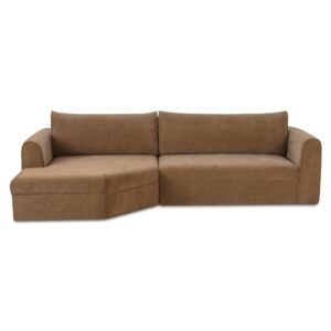 The Madrid sectional's soft fabric upholstery and unique
